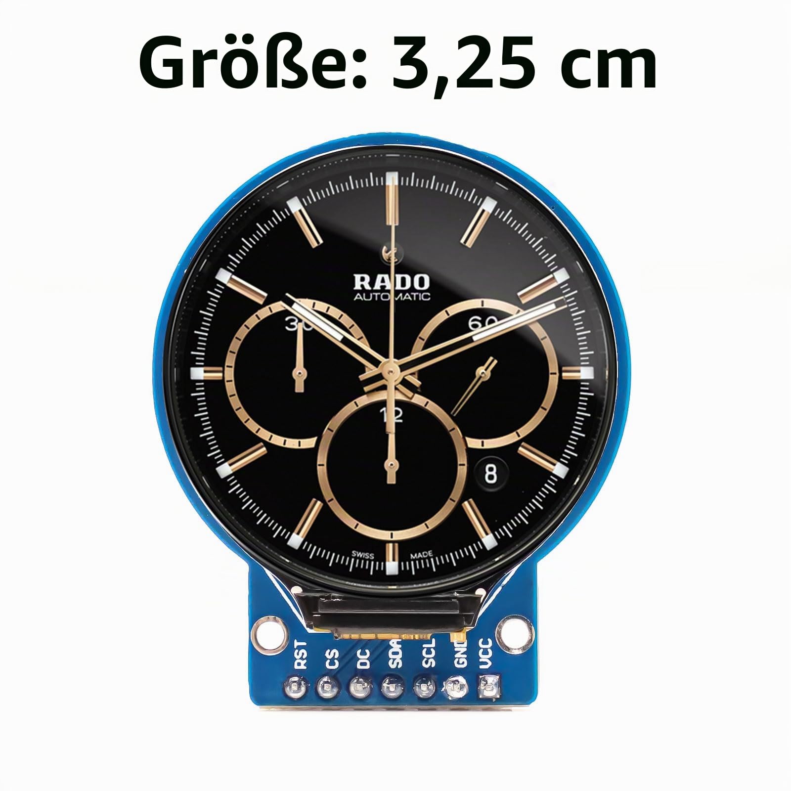 ARCELI 5Pcs GC9A01 1.28-Zoll Rundes TFT Display für Arduino, RGB IPS HD 240 x 240 Auflösung SPI-Schnittstelle LCD-Anzeigemodul für Anzeigegeräte, Echtzeitüberwachung und Instrumentenanzeige 5 PCS