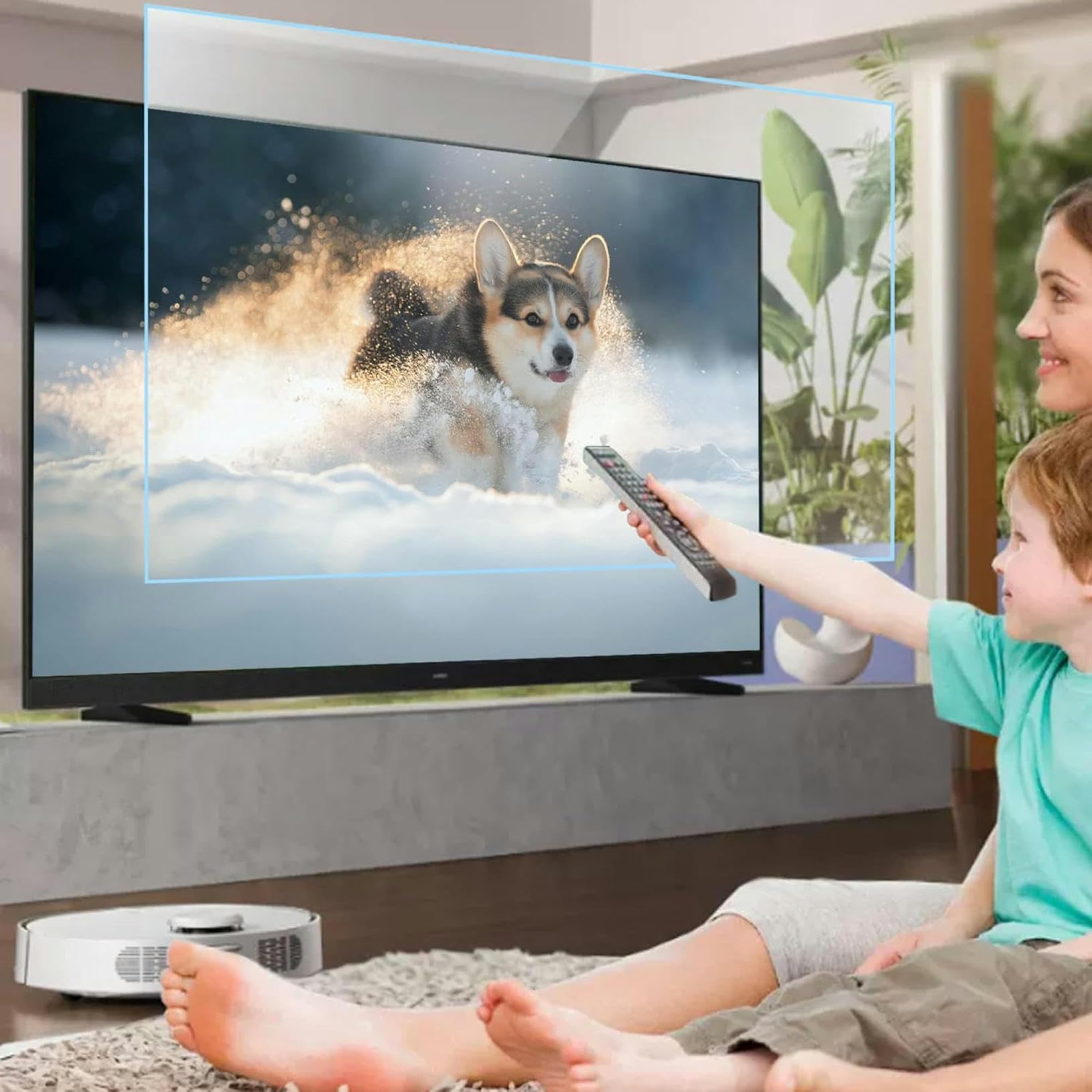 Bildschirmschutzfolie für Fernseher, 43-65 Zoll Blaulichtfilter, matt gefrostet, Kratzfest(60Inch/1338x756mm)