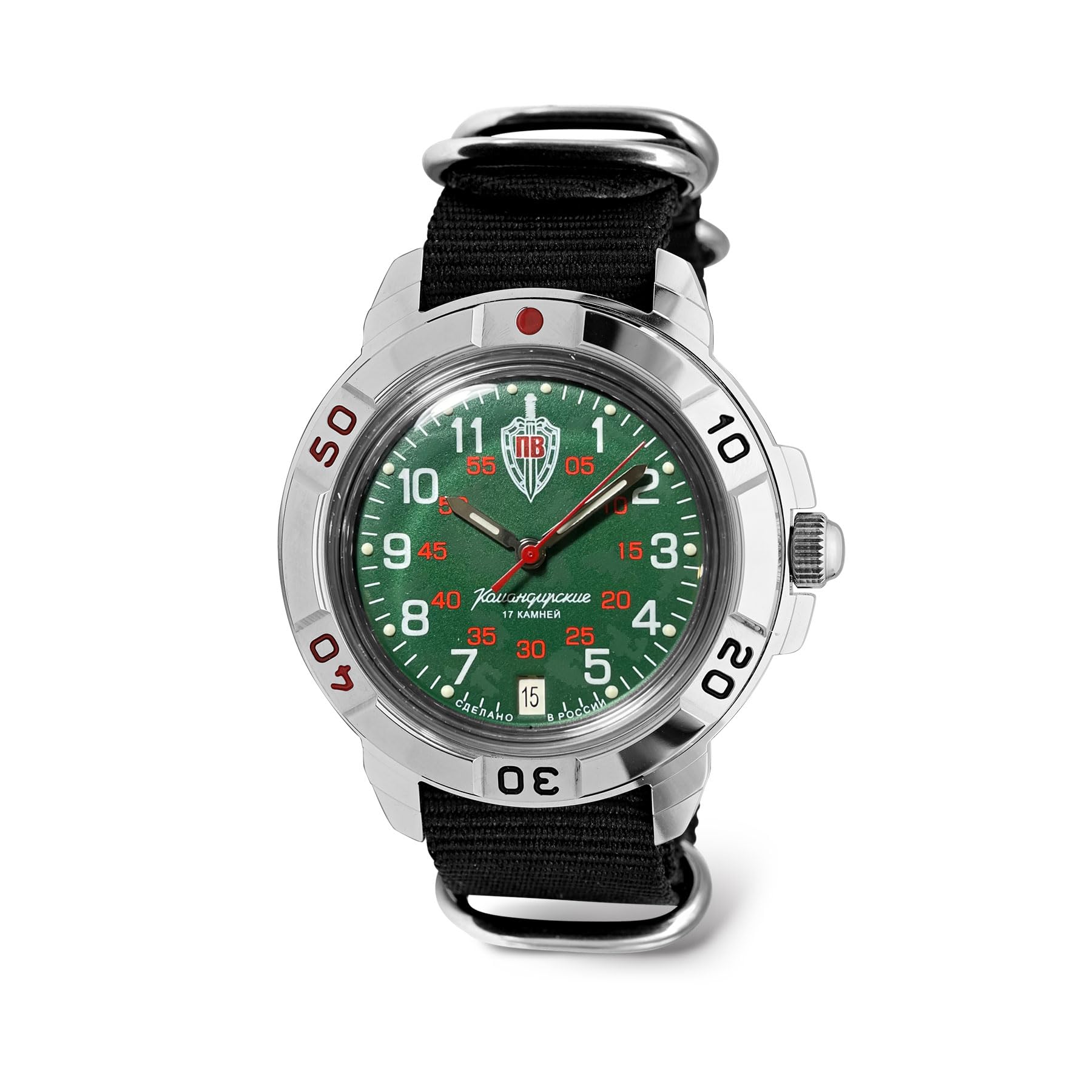 Vostok| Komandirskie 431950 Border Troops Mechanical Hand Wind Wrist Watch | Black Strap B®