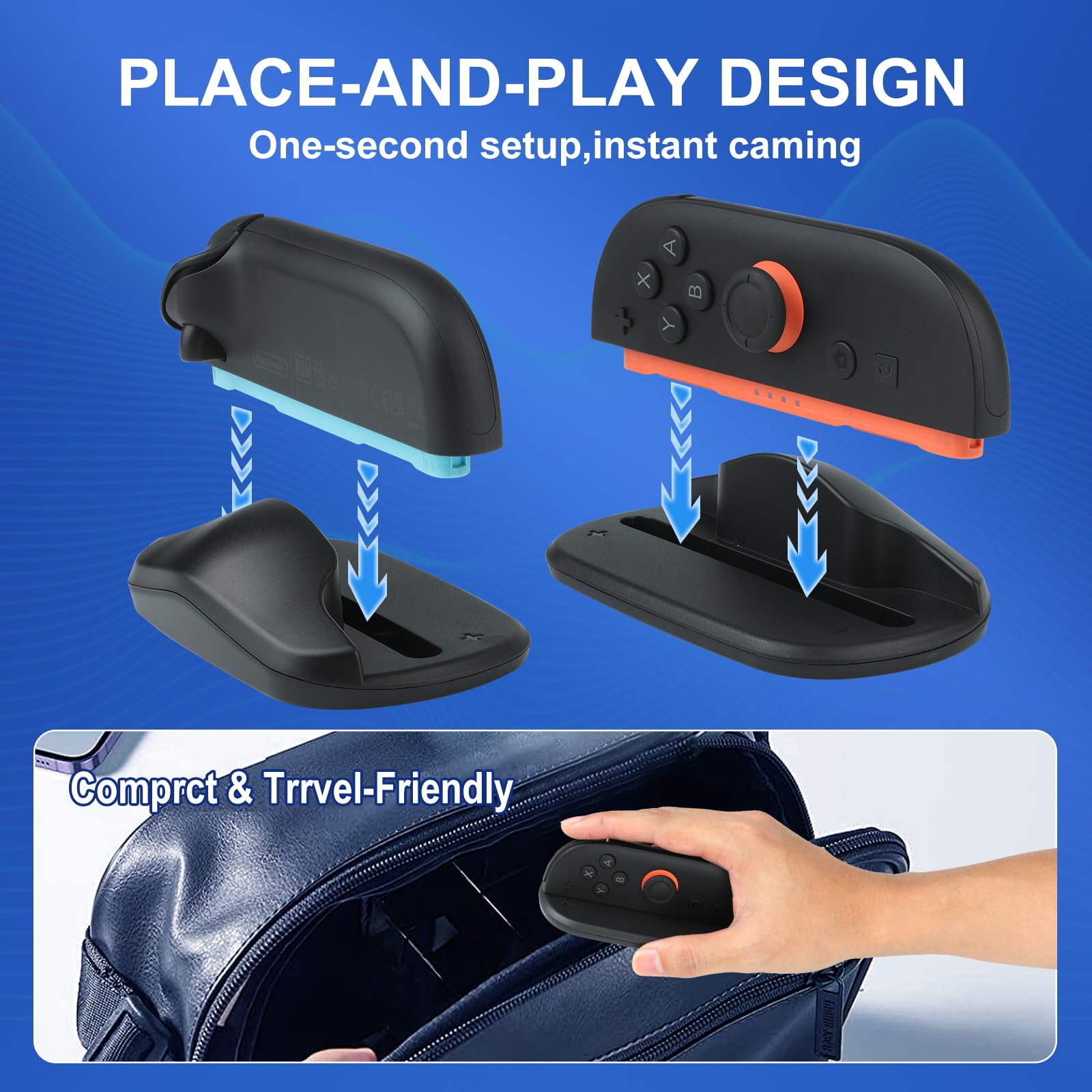 Baomaeyea 2 supporti per mouse per controller da gioco Nintndos Switch 2, custodia per controller da gioco per Switch 2 Joy-Con, antiscivolo, per controller sinistro e destro, accessori (nero)