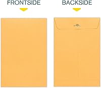 Vista 3 de Sobres de cierre – Sobres de catálogo de papel kraft marrón de 6 x 9 pulgadas – Paquete de 30 – con cierre de cierre y sello engomado – Sobres