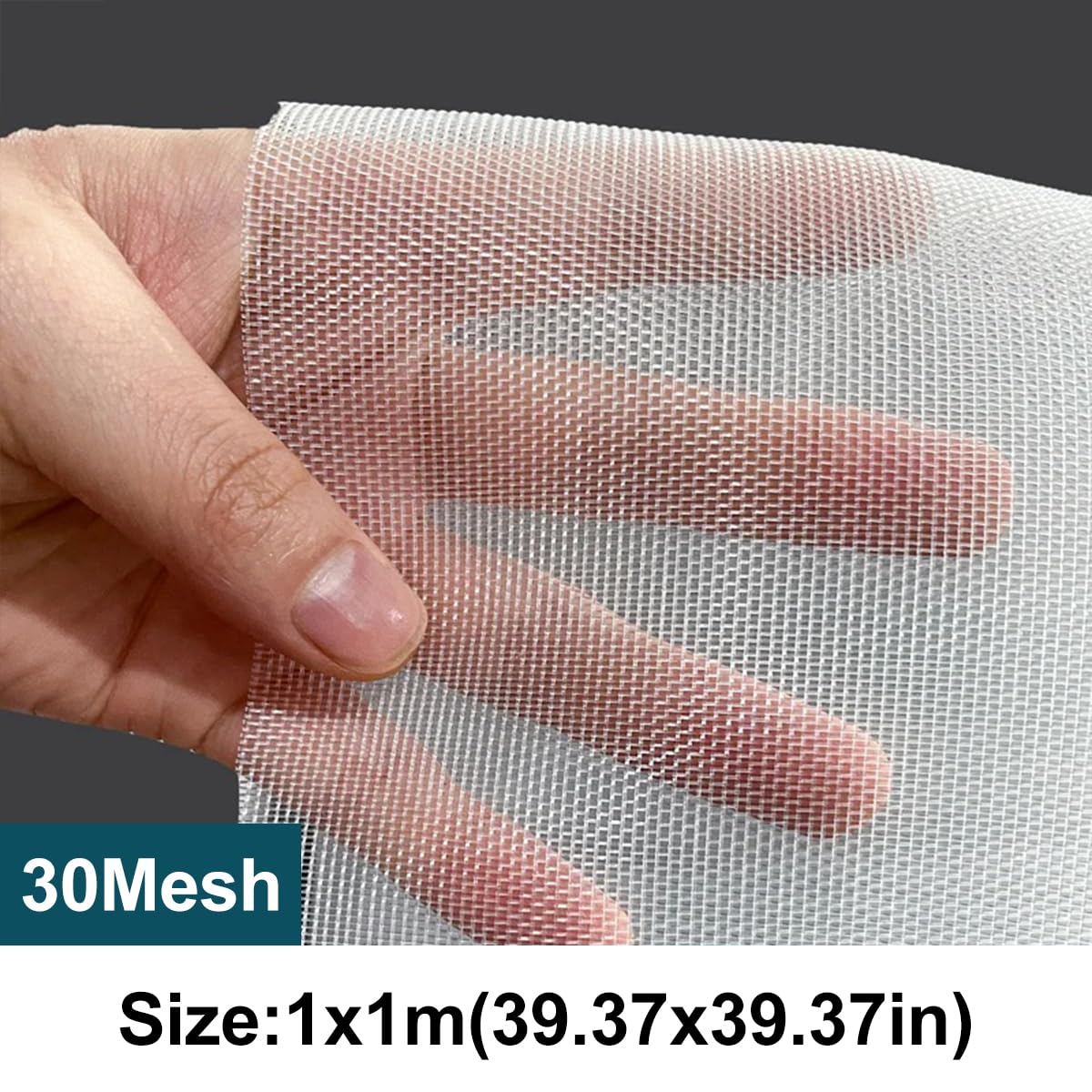 homeemoh Thicken Nylon Filter Mesh 39.37x39.37 Inch 30 Mesh Food Grade Handmade Mesh Filter Woven Net for Paint, Home Brewing