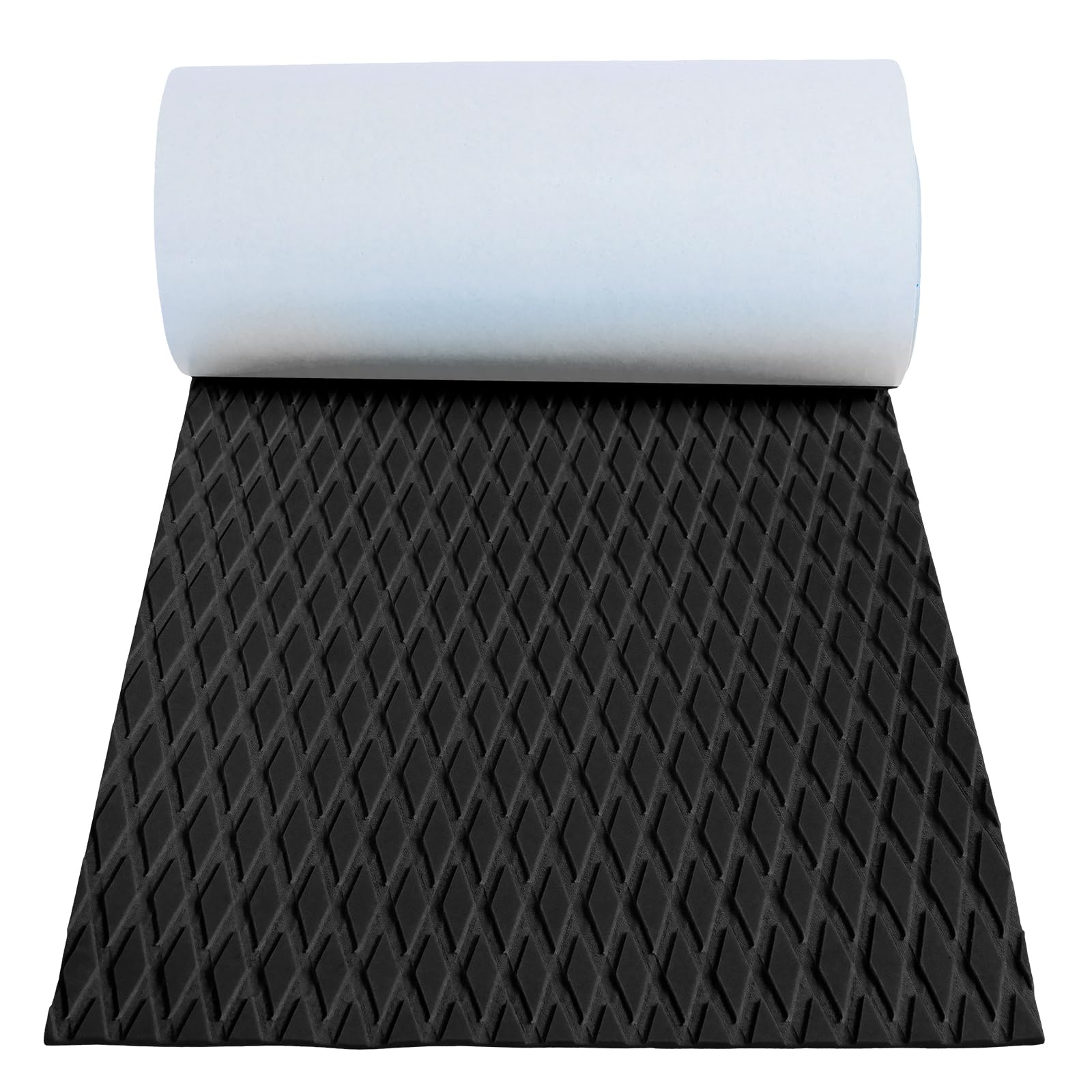 Foribyw Boat Flooring EVA Foam Decking Sheet Faux Teak Marine Carpet Non Slip Boat Carpet Marine Boat Mat Self-Adhesive Boat Deck Carpet for Motorboat RV Yacht Kayak Surfboard 120x30x0.5cm(black)