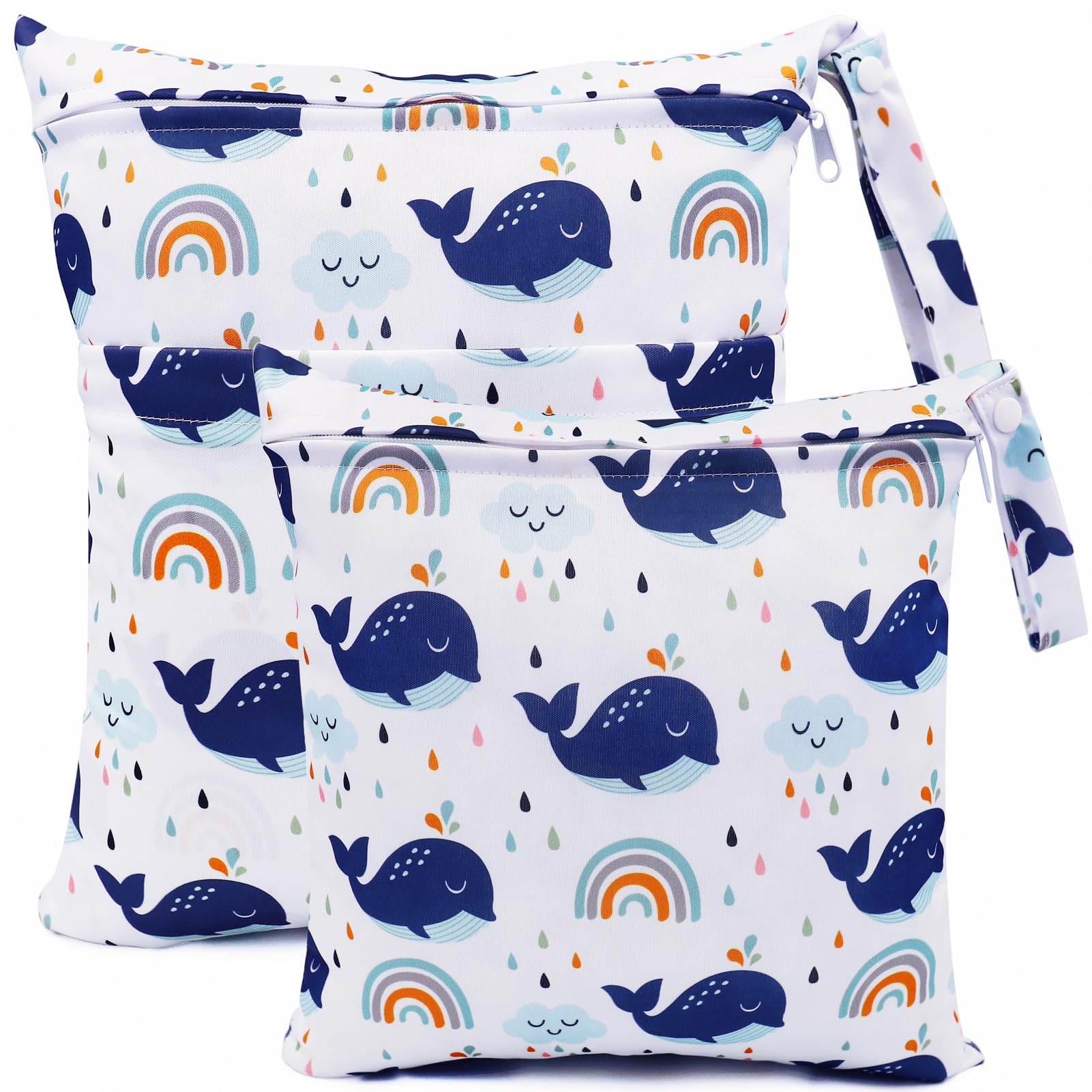 Wetbag étanche Réutilisable - Lot De 2 Sacs à Langer Lavables - Fermeture éclair Double - Pour Piscine, Plage, école - YUZNA