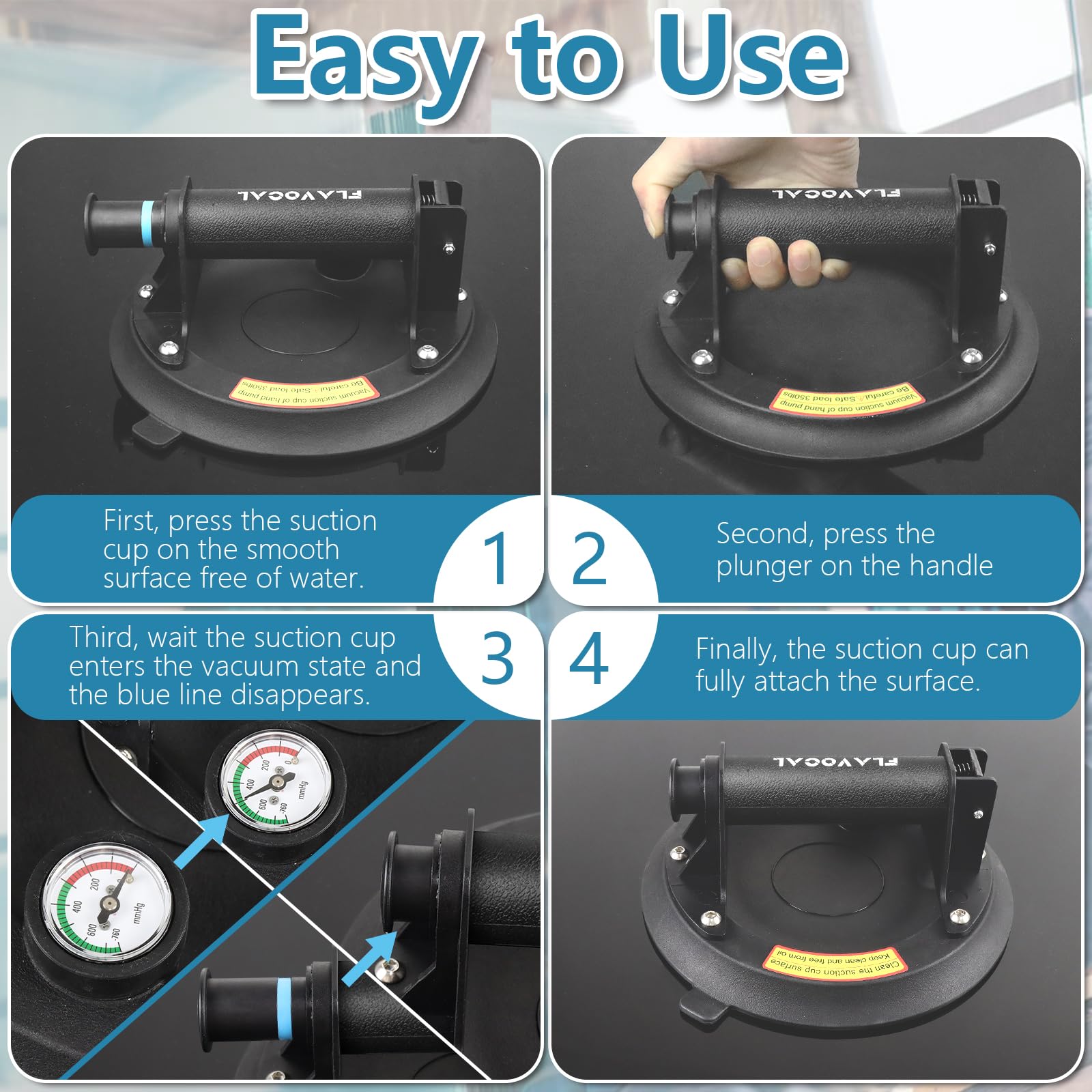 VEVOR Glass Suction Cup 8 In. Heavy Duty Industrial Vacuum Suction Cup - View #8