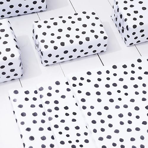 Miniatura 3 de Whaline 100 piezas de papel de seda blanco y negro para dibujar a mano, papel de embalaje de regalo, papel de bricolaje para cumpleaños, boda, baby