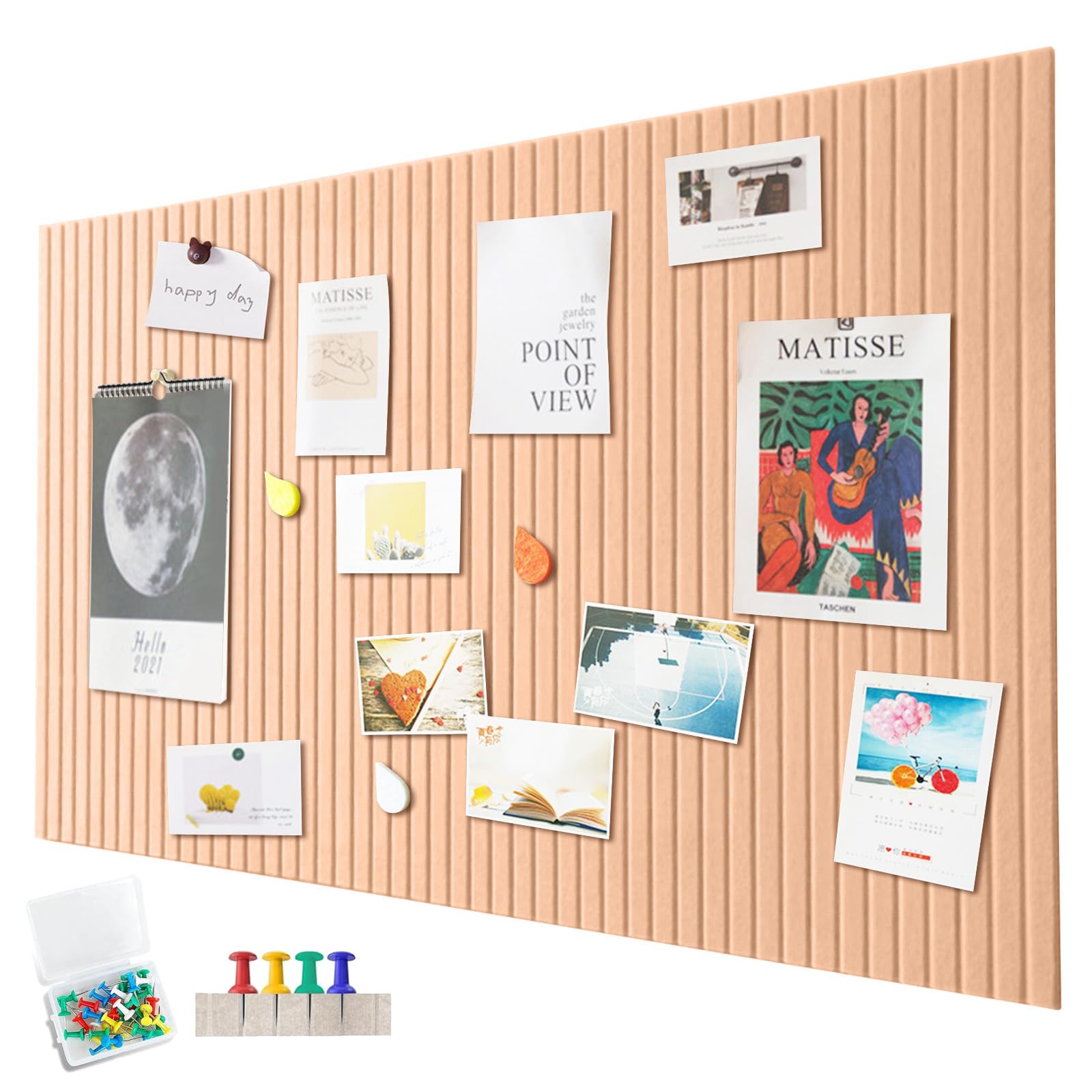 Large Felt Notice Board, Self-Adhesive, 120 x 90 cm Felt Board, Decorative Felt Notice Board, 0.9 cm Thick, Foldable Photo Board, Memo Boards, Bulletin Board, Wall Decoration for Office, Kitchen