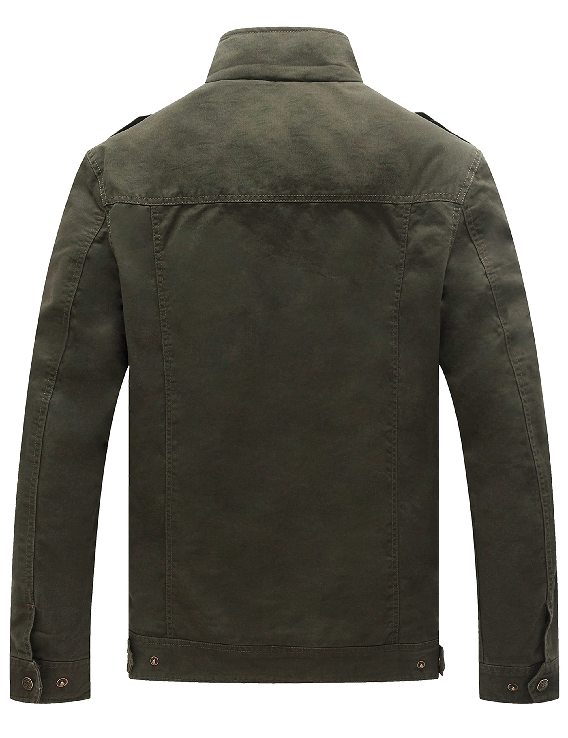 WenVen Giacca da Uomo Classica in Cotone Giubbotto con Zip Antivento Cappotto Casual Tempo Libero Giaccone Leggera Autunnale Uomo