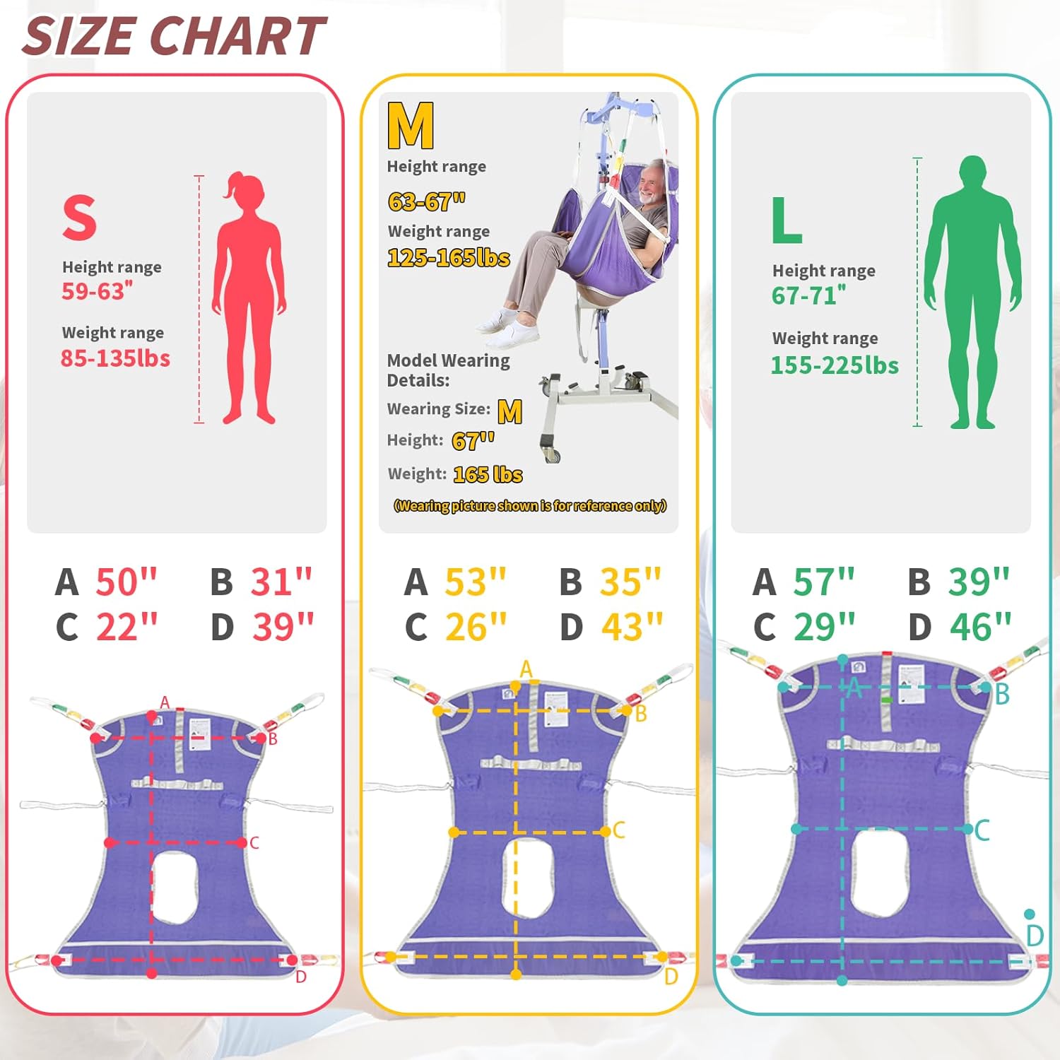 EZ Assistive Patient Lift Sling with Commode - Patient Lifting Slings for Transfer - Medical Full Body Straps for Elderly, Disabled,Nursing,Caregiver - SWL 500 lbs (Large-Purple-1 PC)