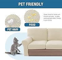 Vista 212 de H.VERSAILTEX Multi-Pieces Sofa Covers Stretch Couch Covers Form Fitted Seats and Back Cushions Covers