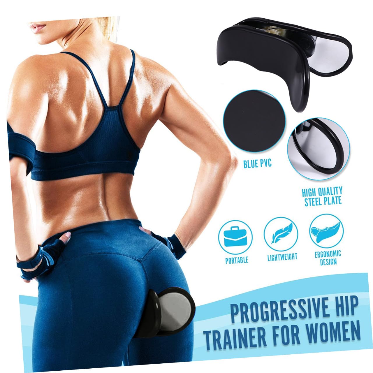 Gesäßtrainer Hüftmuskeltrainer aus Abs Schwarz, Leicht