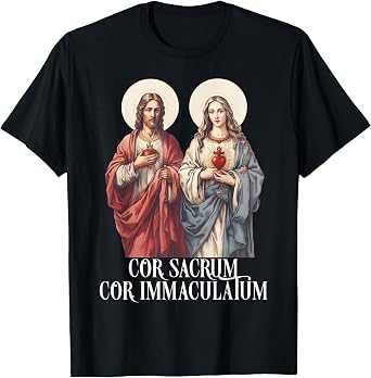 Sacred Heart of Jesus and Immaculate Heart of Mary Catholic T-Shirt