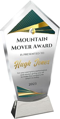 Vista 9 de Placa de vidrio personalizada de 9 1/4 pulgadas, placa personalizada como premios y trofeos, placas de vidrio para premios como jubilación