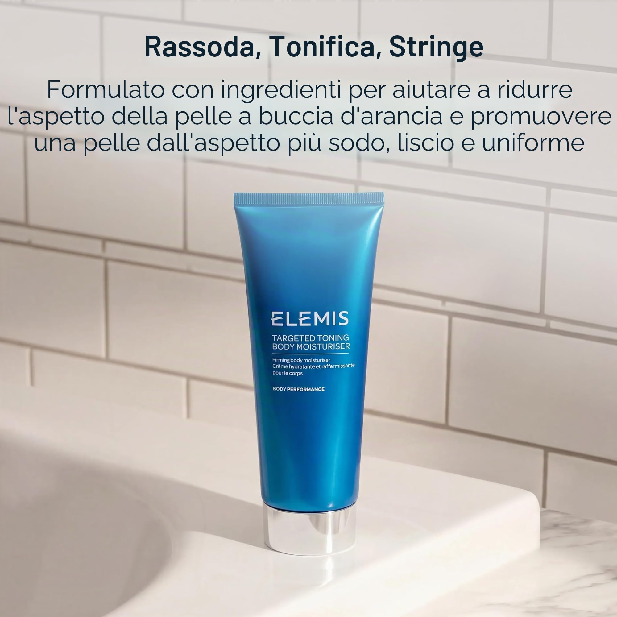 ELEMIS Toning Body Moisturiser, Crema Corpo Idratante 200ml | Crema corpo con alga Jania rubens e plancton per idratare, levigare e rassodare visibilmente la pelle