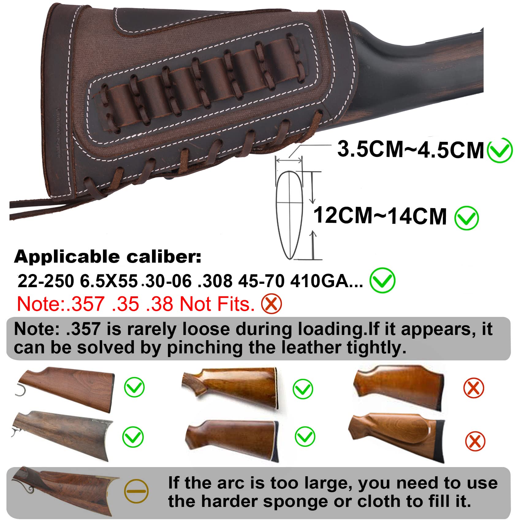 1 Set Gewehrkolbenbezug mit Patronenhalter-Riemen für .308, .30-06, .44MAG