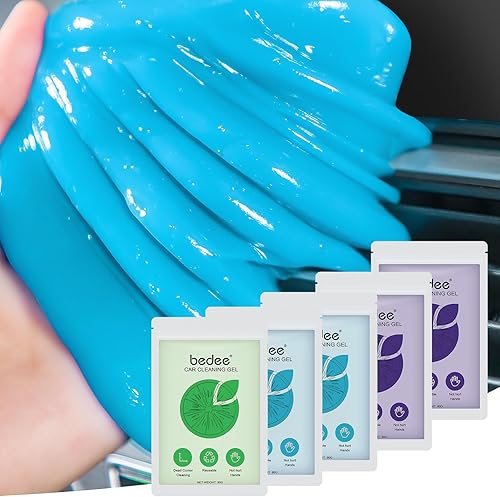 bedee Gel de limpieza para coche 5 paquetes de masilla para teclado de interior Gel limpiador de polvo reutilizable de alta eficiencia, gel de