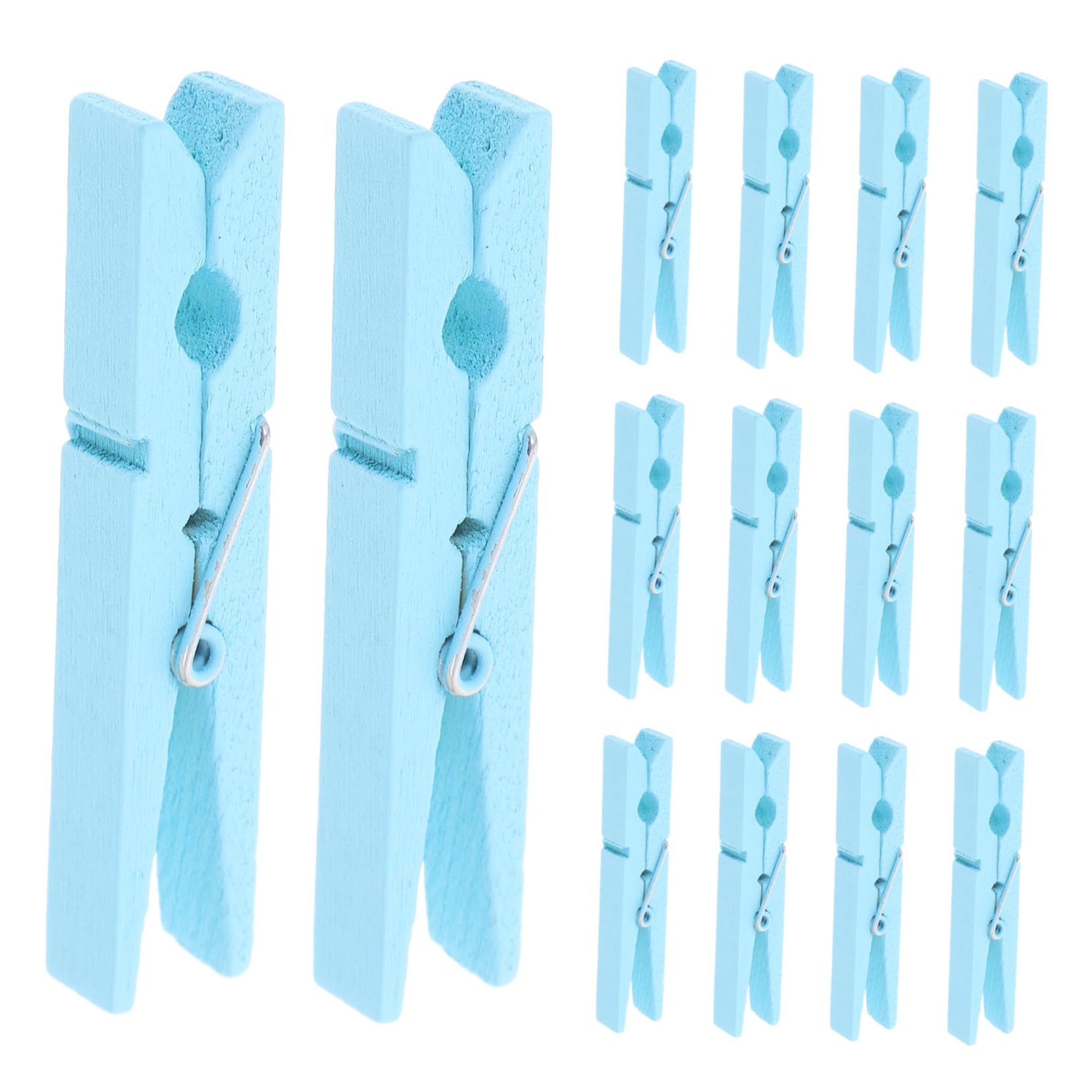 30pcs Sky Blue Wooden Clothespins Clothes Pegs for Drying Crafts and Home Use Lightweight Design for Quilts and Duvet Covers for Bulk Hanging