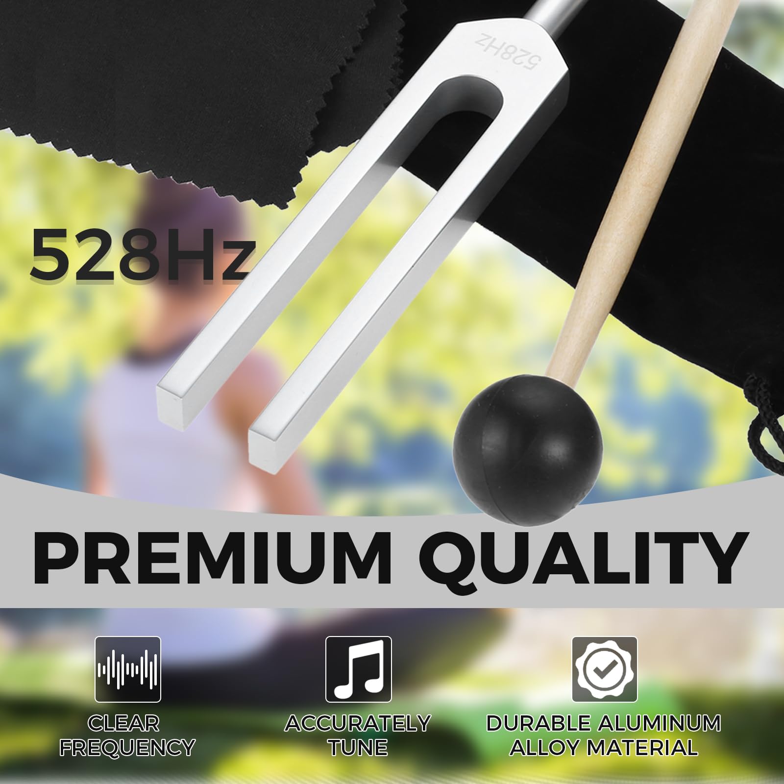Amazon | Dreld 528Hz 音叉、チューナー、ラバーマレット 収納ポーチ