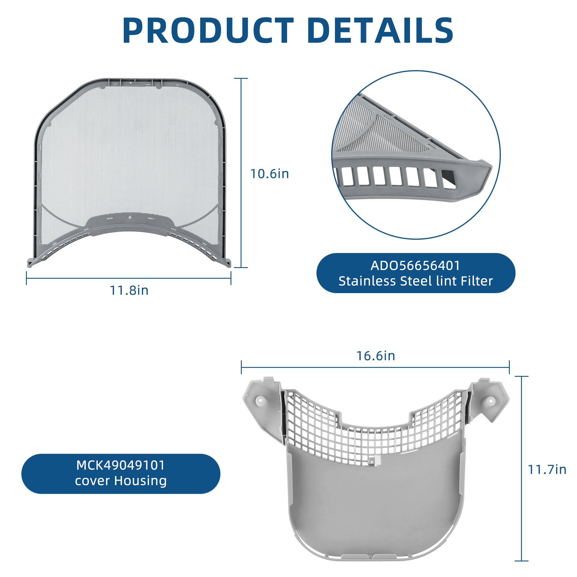 Amazon.com: MCK49049101 Dryer Lint Filter Cover Housing 