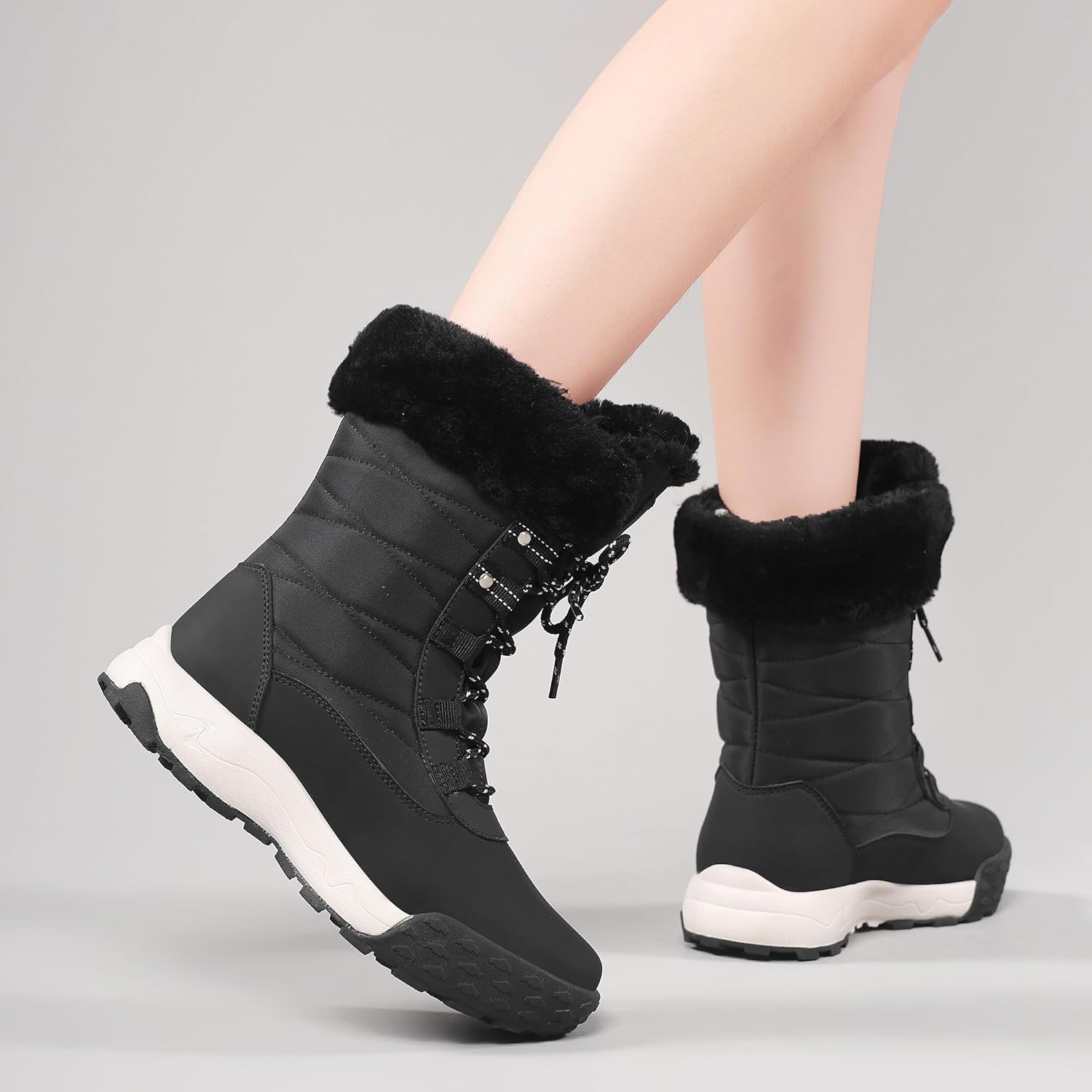 NEOTO Womens Snow Boots with Insulated Sole, Lightweight Warm Cozy Winter Booties Comfort Non Slip Boot - Image 3