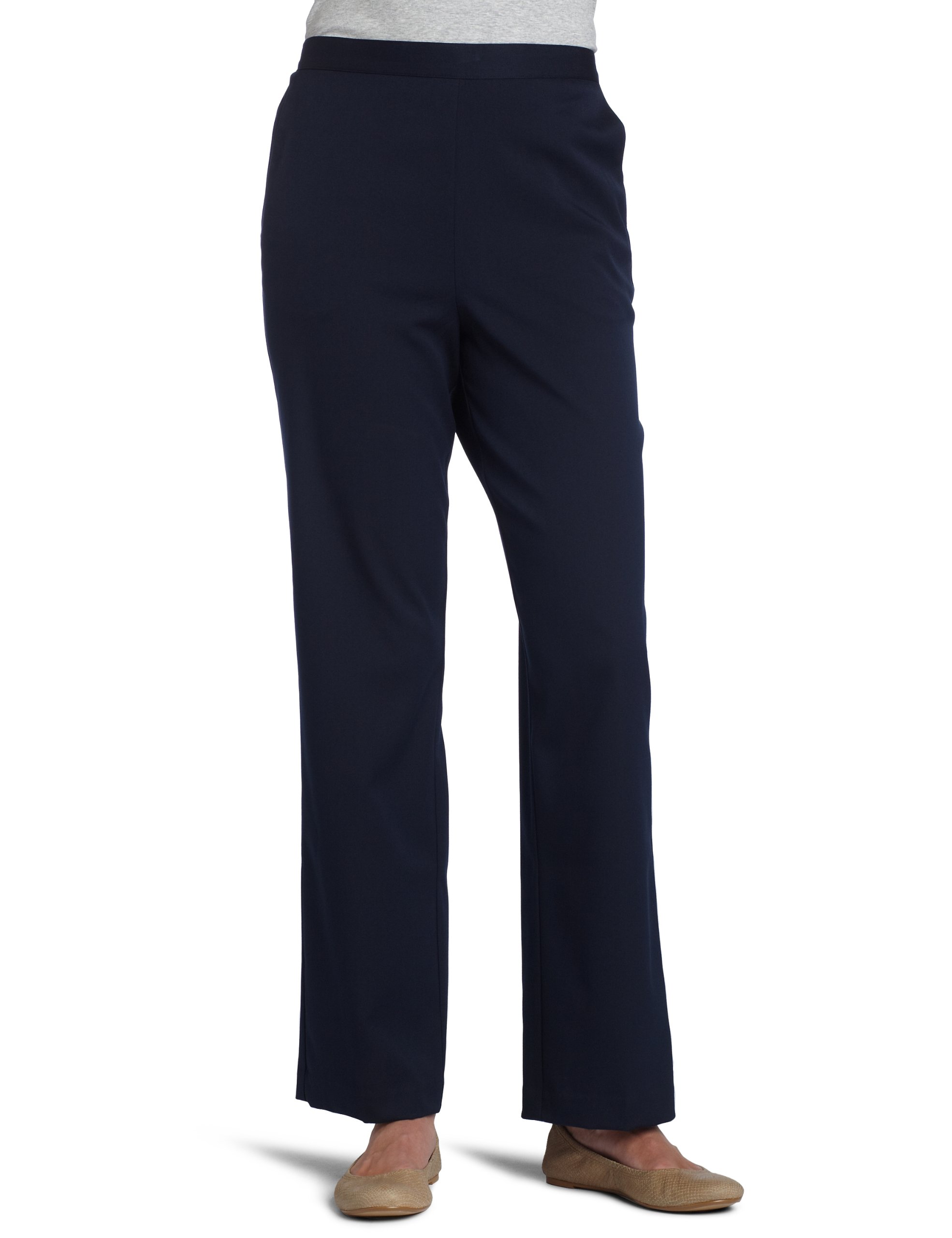 Alfred Dunner Womens Medium Length Pant Navy 14