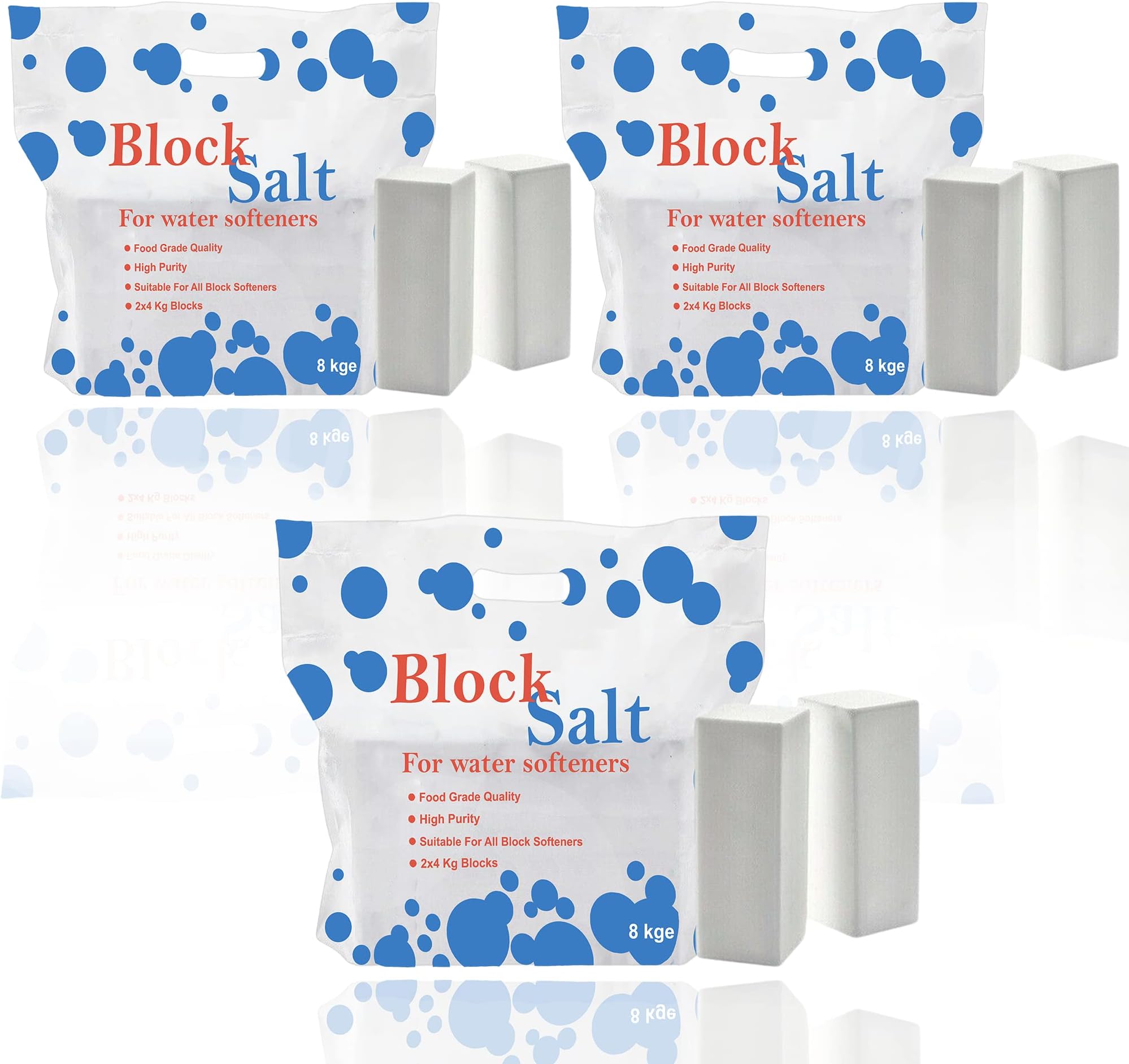 3 pack salt blocks Compatible to All Water Softener Machines 100% Genuine British water softener salt blocks Original Block Salt of Premium Quality Each Pack Contain (3 pack 6 block)