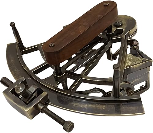 Miniatura 6 de Modelo alemán negro antiguo sextante instrumento de navegación Sextante Navegacion Marine Sextant con caja de madera
