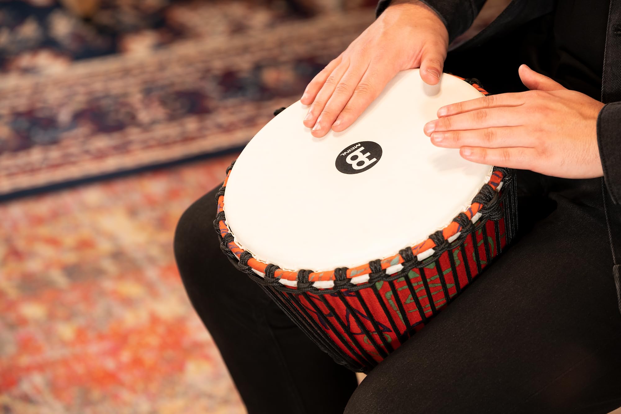 Meinl Percussion - Djembe africano, Serie da viaggio, con decorazioni stile geroglifici, Misura Media, superificie sintetica (PADJ1-M-F)
