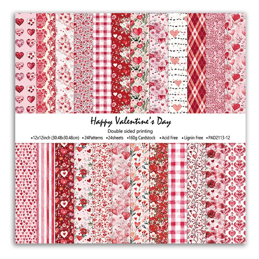 Mothers Day Scrapbook Paper 1212 :Double-Sided Pink Love Floral Origami Papers Pad Patterned Craft paper for Kids DIY Cardmaking journaling Scrapbooking Junk Journal Papers 24 Sheets.