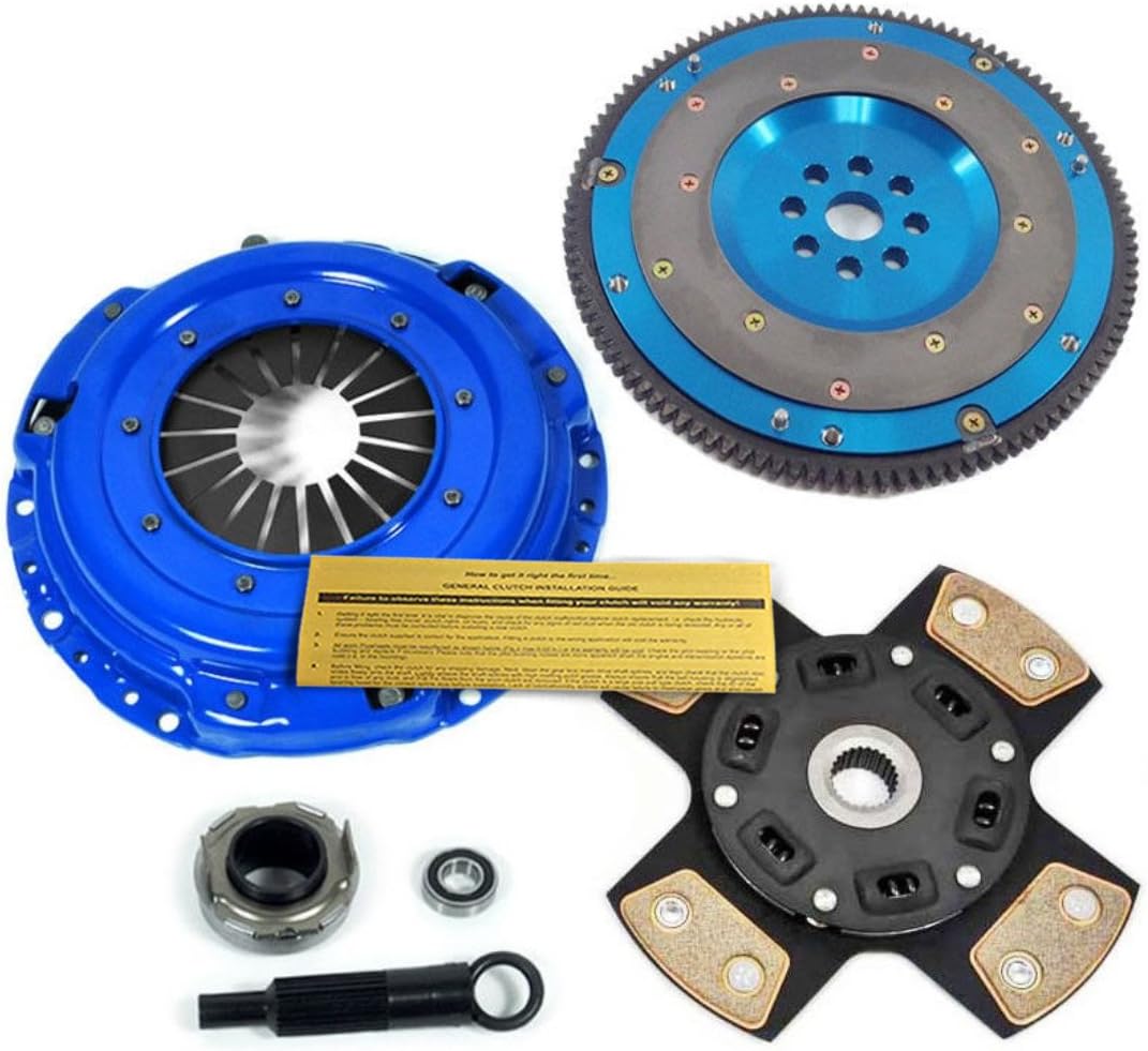EF 4PUCK STAGE 3 CLUTCH KIT+ALUMINUM FLYWHEEL FOR 1990