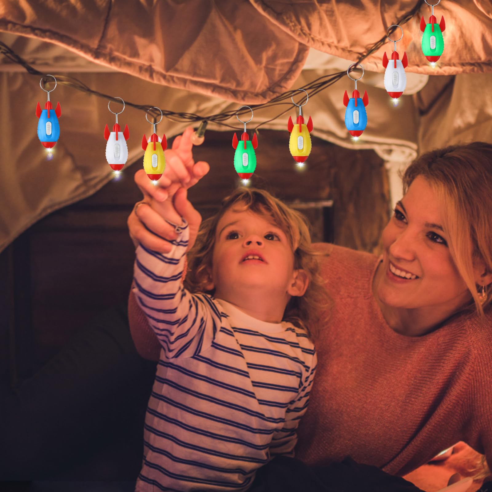 48 PCS Helicopter LED Flashlight Keychains - Colorful Mini Flashlights Bulk Pack For Kids & Party Favors