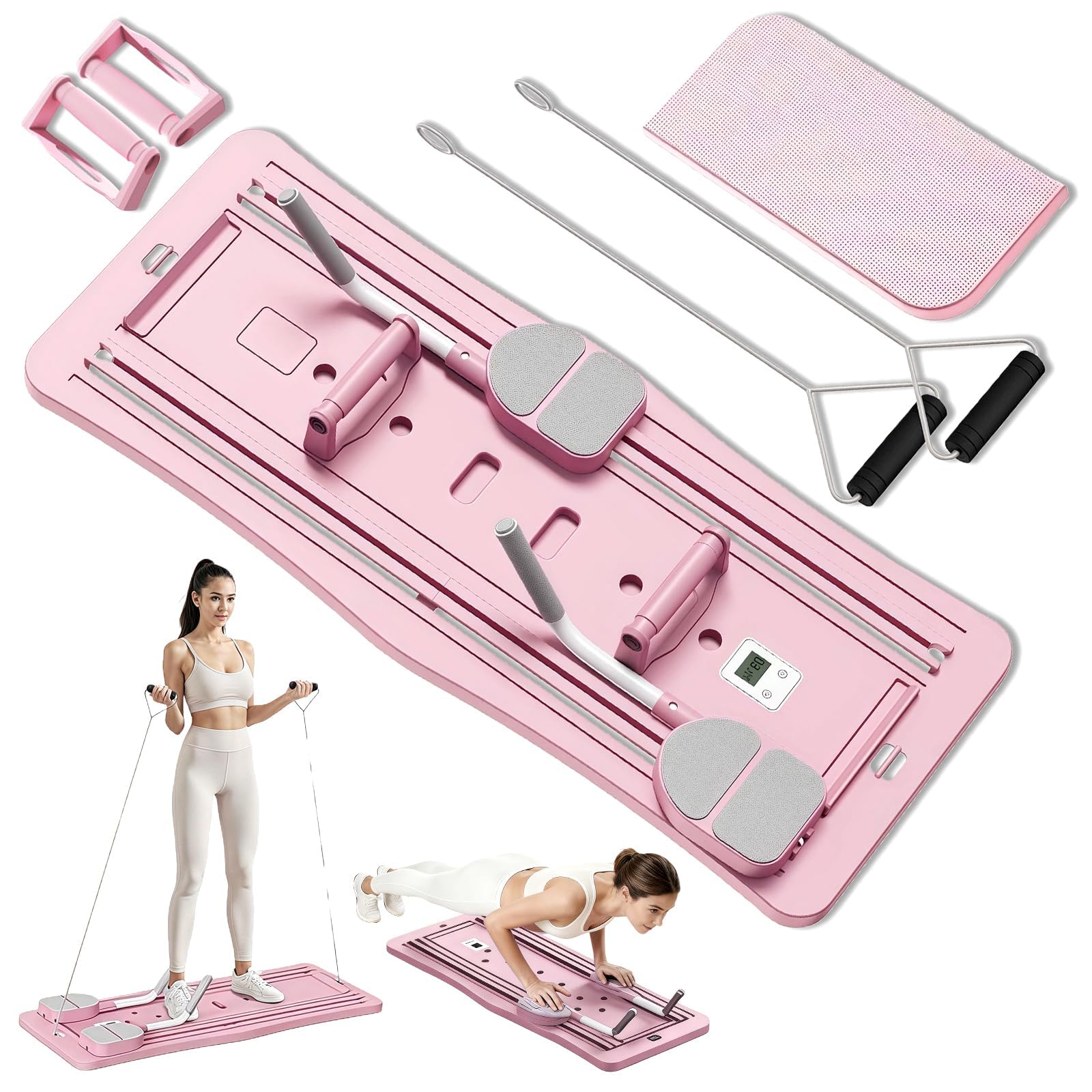 Pilates Board - Pilates Reformer Set, Multi-Purpose Foldable Pilates Reformer Board for Home, 5 in 1 Pilates Sliding Board-image-32