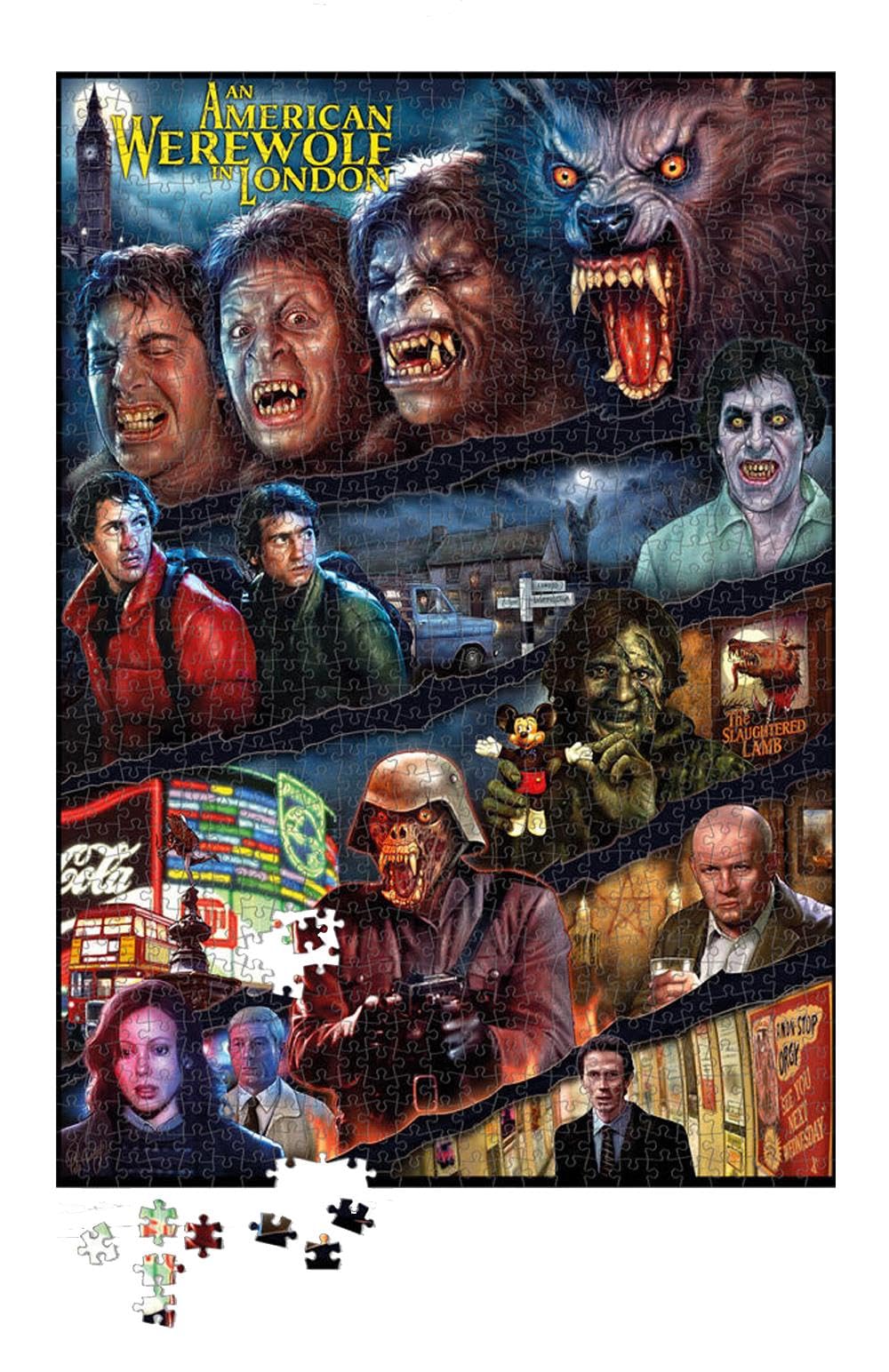An American Werewolf in London 1000 Piece Jigsaw Puzzle, American Werewolf Montage