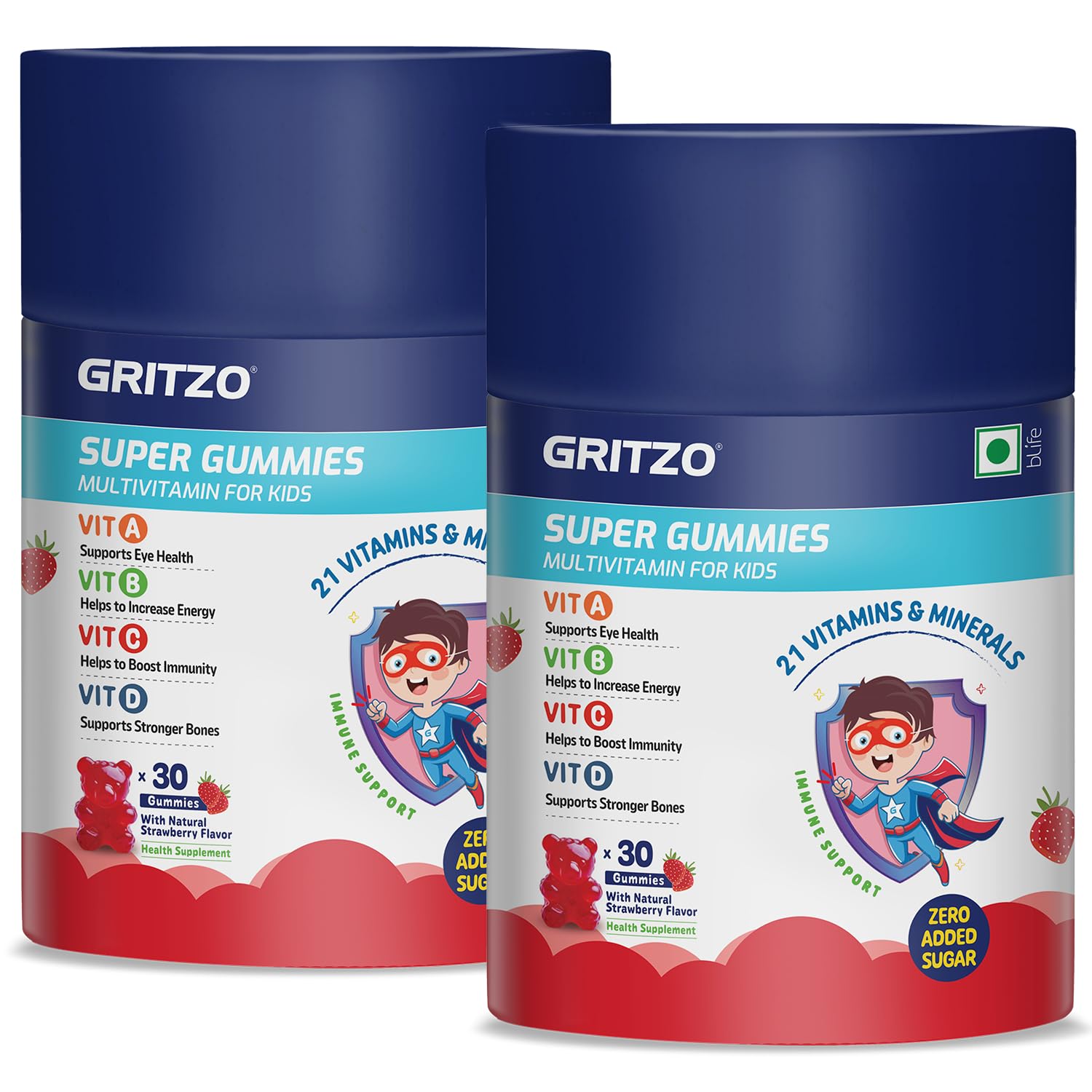 Gritzo Super Gummies Multivitamin for Kids, Orange, 2 x 30 Gummies — Amazon image 10