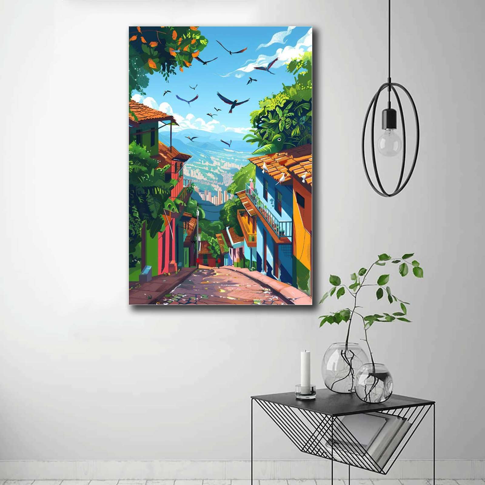 Amazon.com: SENLYCH Wall Art Canvas Print Colombia Medellin Travel