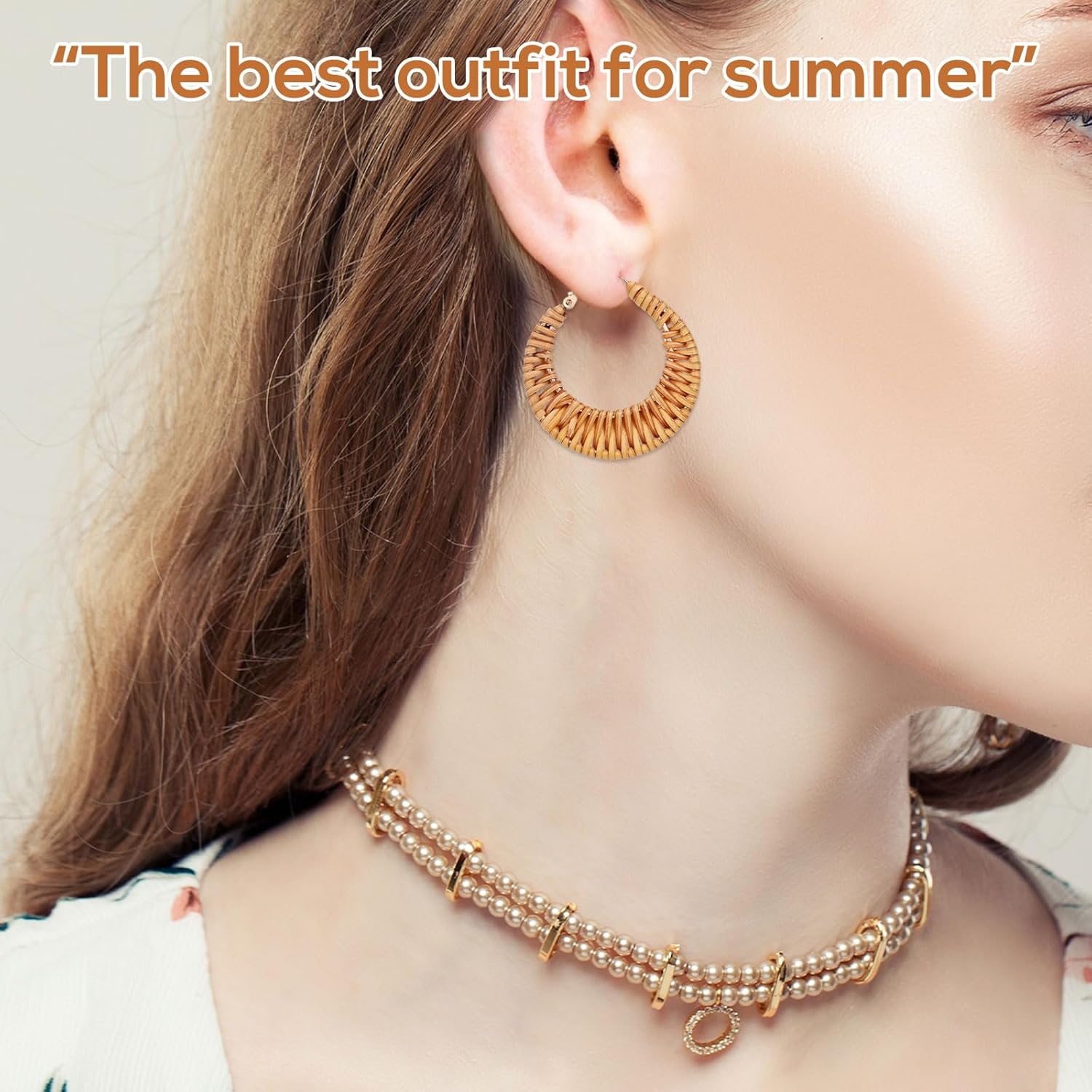 Boho Handwoven Rattan Hoop Earrings, Summer Beach Rattan Earrings Cute Hoop Dangle Drop Lightweight Bohemian Weaving Jewelry for Women Fashion Travel Essentials - Image 6