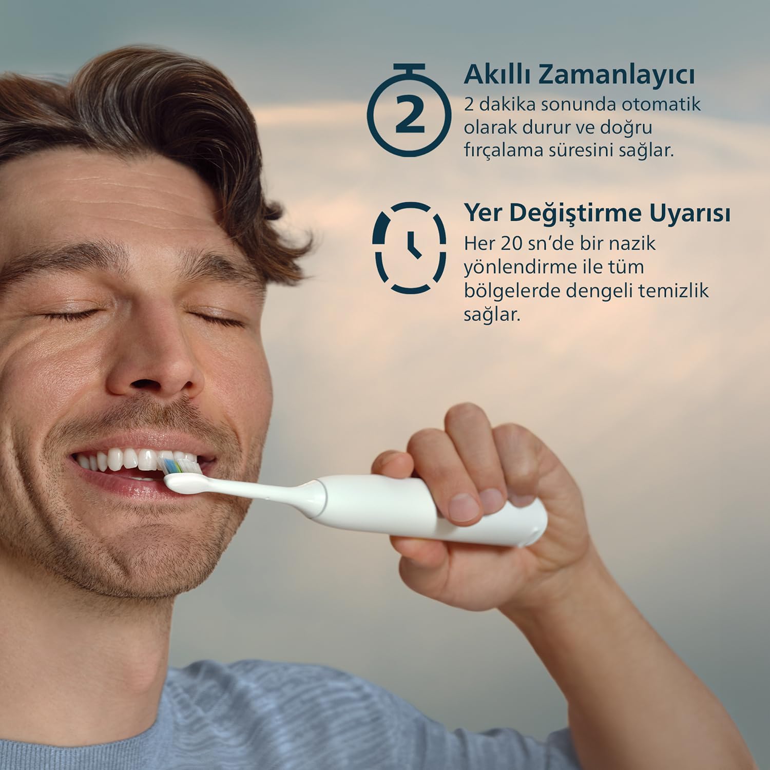 Philips Sonicare 5300 Spazzolino Elettrico Bianco HX7108/03 Con Custodia + 2 Testine, Tecnologia Sonicare di Nuova Generazione