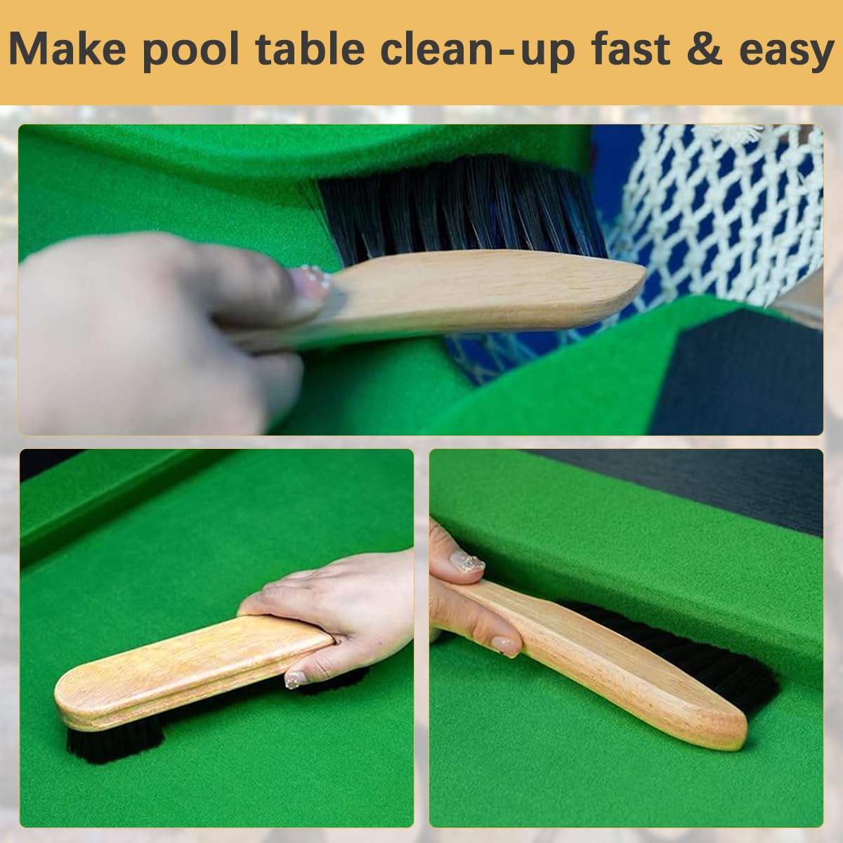 Pool Table Brush, Billiard Table & Rail Cleaning Brush Set - Image 4