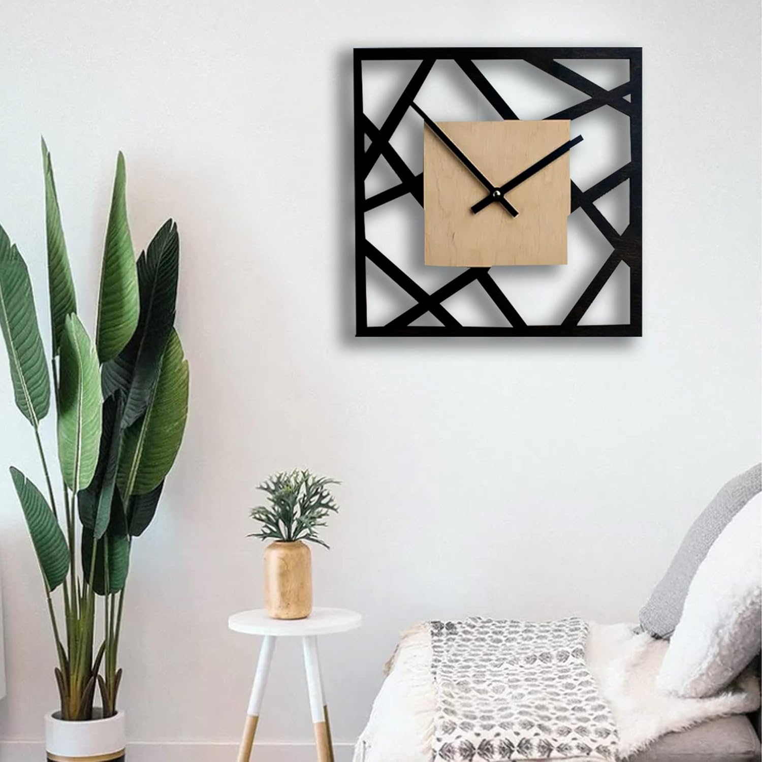 Buy ARTISANS ALLEY Stylish Square Black Wall Clock for Home/Kitchen