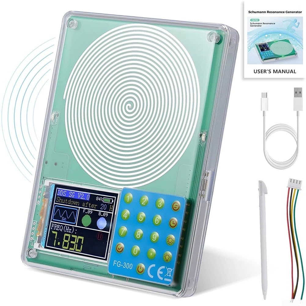 Für Schumann-Wellengenerator einstellbar, 0,1 Hz - 200000 Hz Sinuswellenresonanz Ultra niedrig, FG-300 TFT-Farbbildschirm-Plug-In