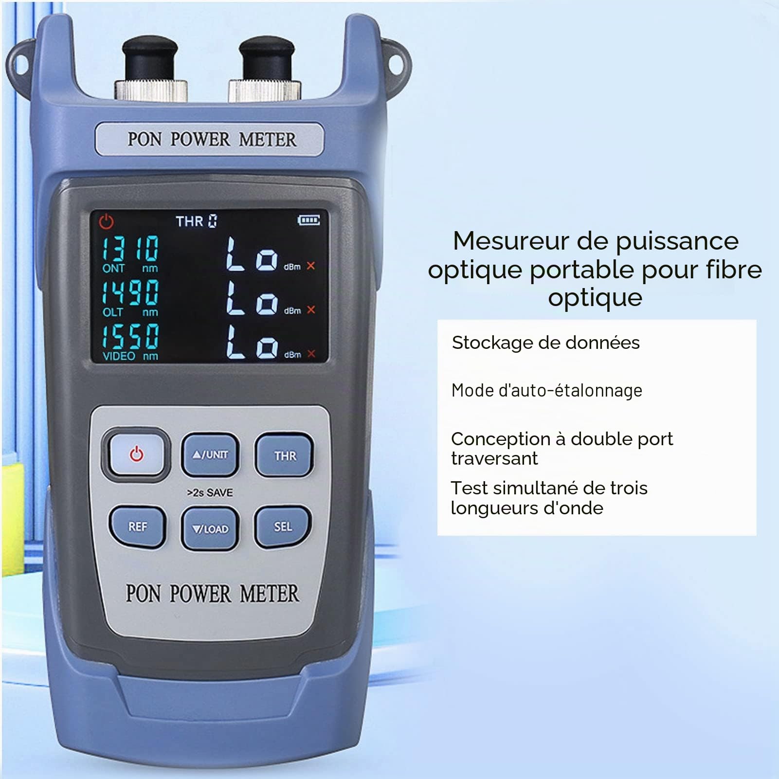 Luqeeg Mesureur de Puissance de Fibre Optique, Localisateur de Défaut D'indicateur de Puissance Optique avec Connecteur SC FC et Adaptateur USB, Compteur de Puissance Optique, Optical Power Meter
