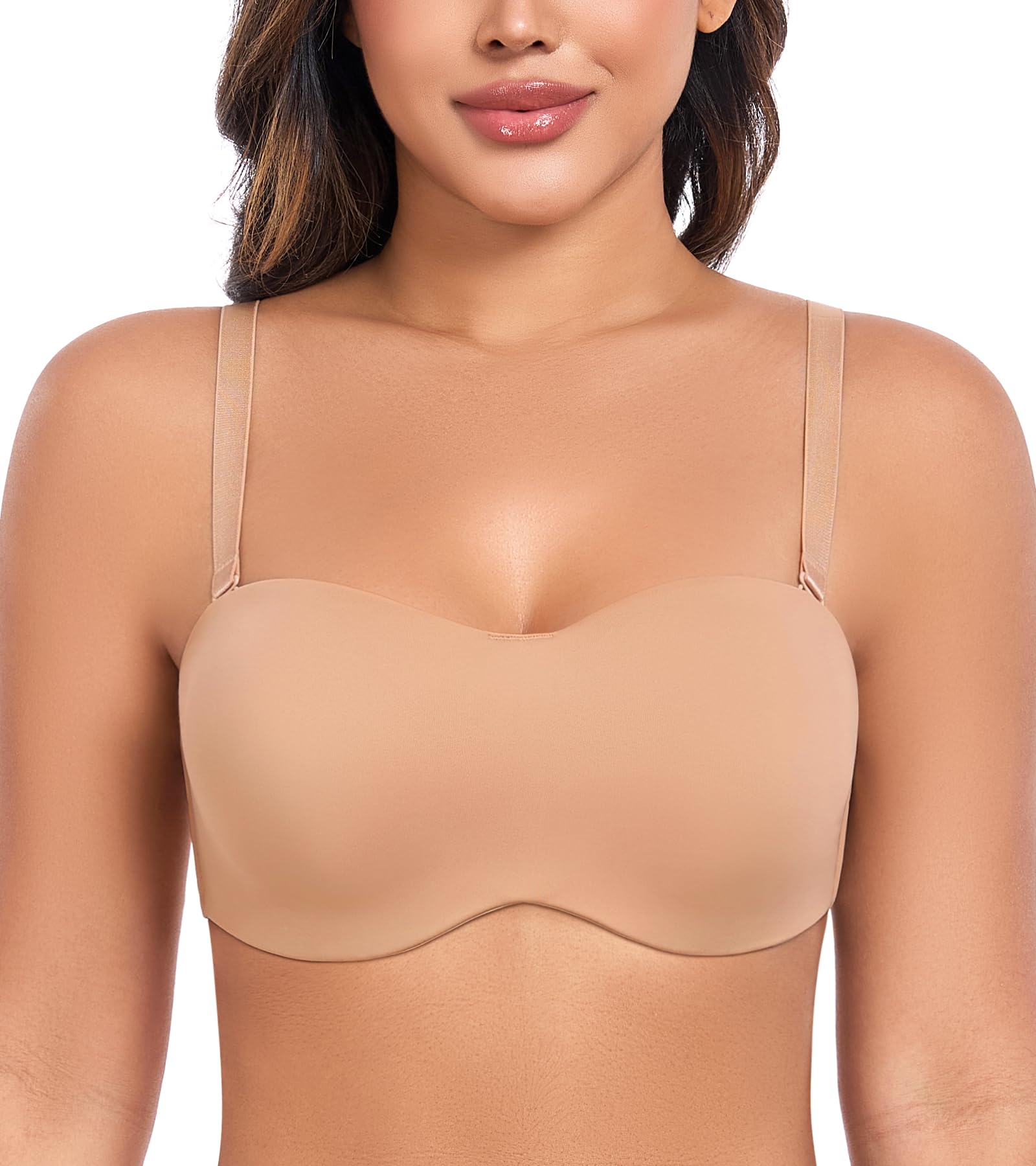 DotVol Reggiseno Senza Spalline Donna Taglia Forte Ferretto e Non Imbottito Bra a più Vie