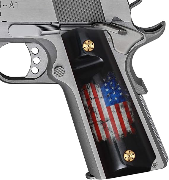 Cool Hand 1911 Grips, High Polished Acrylic, with Patriotic American US Flag
