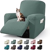Vista 26 de JIVINER 5 Piezas Fundas Elásticas para Sofá Reclinable Funda para Sofá Reclinable con Parte Inferior Elástica Jacquard Ajustada Reclinable Funda