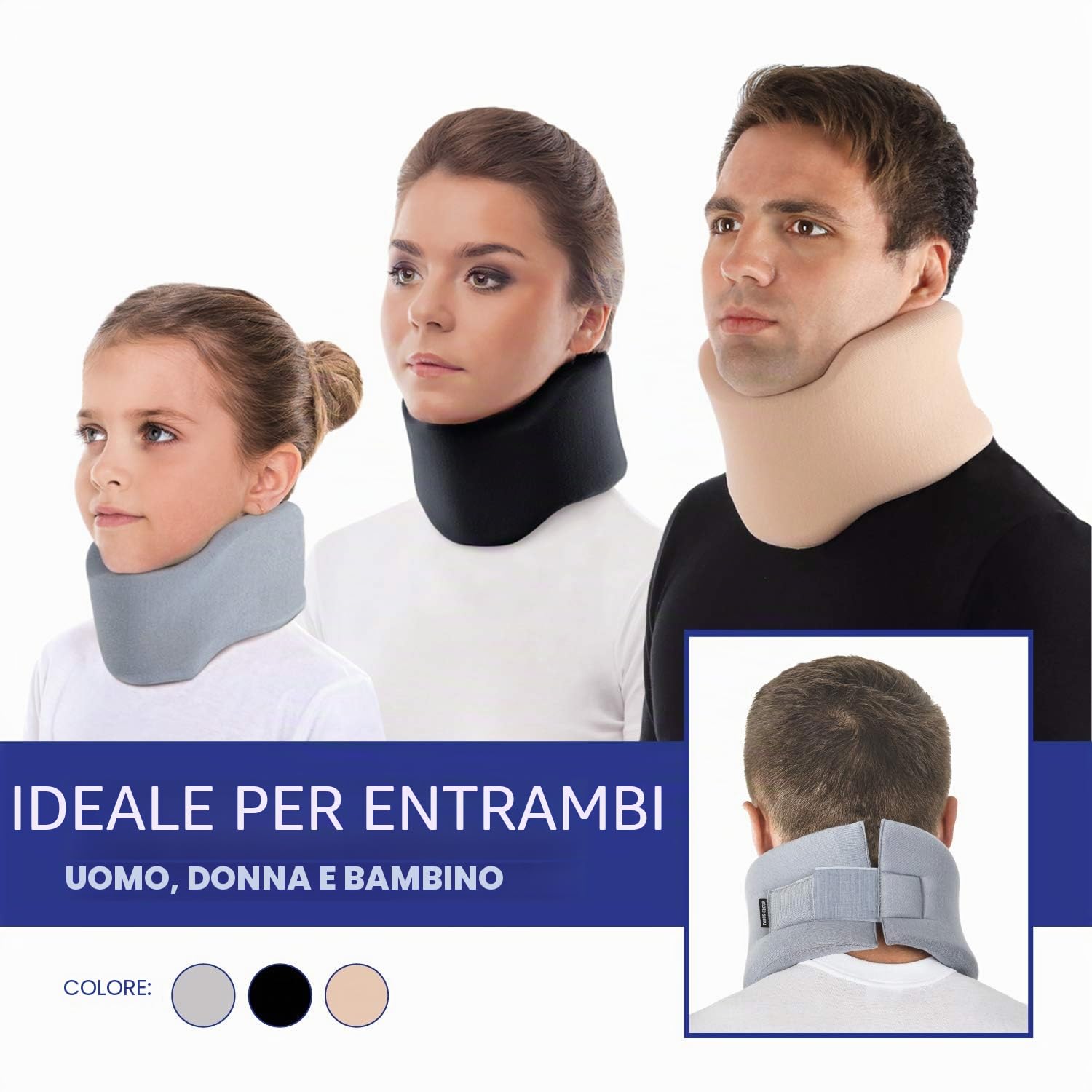 Collare per cervicale, supporto cervicale, regolabile, morbido, 100% cotone, allevia la colonna vertebrale, i muscoli, la stampa articolare piccola, beige