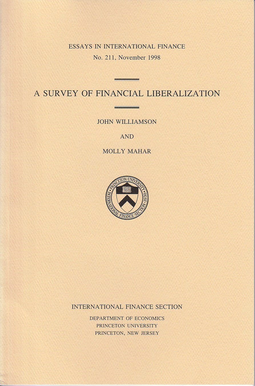 Buy Survey of Financial Liberalization (Essays in International Economics) — BookShops.in