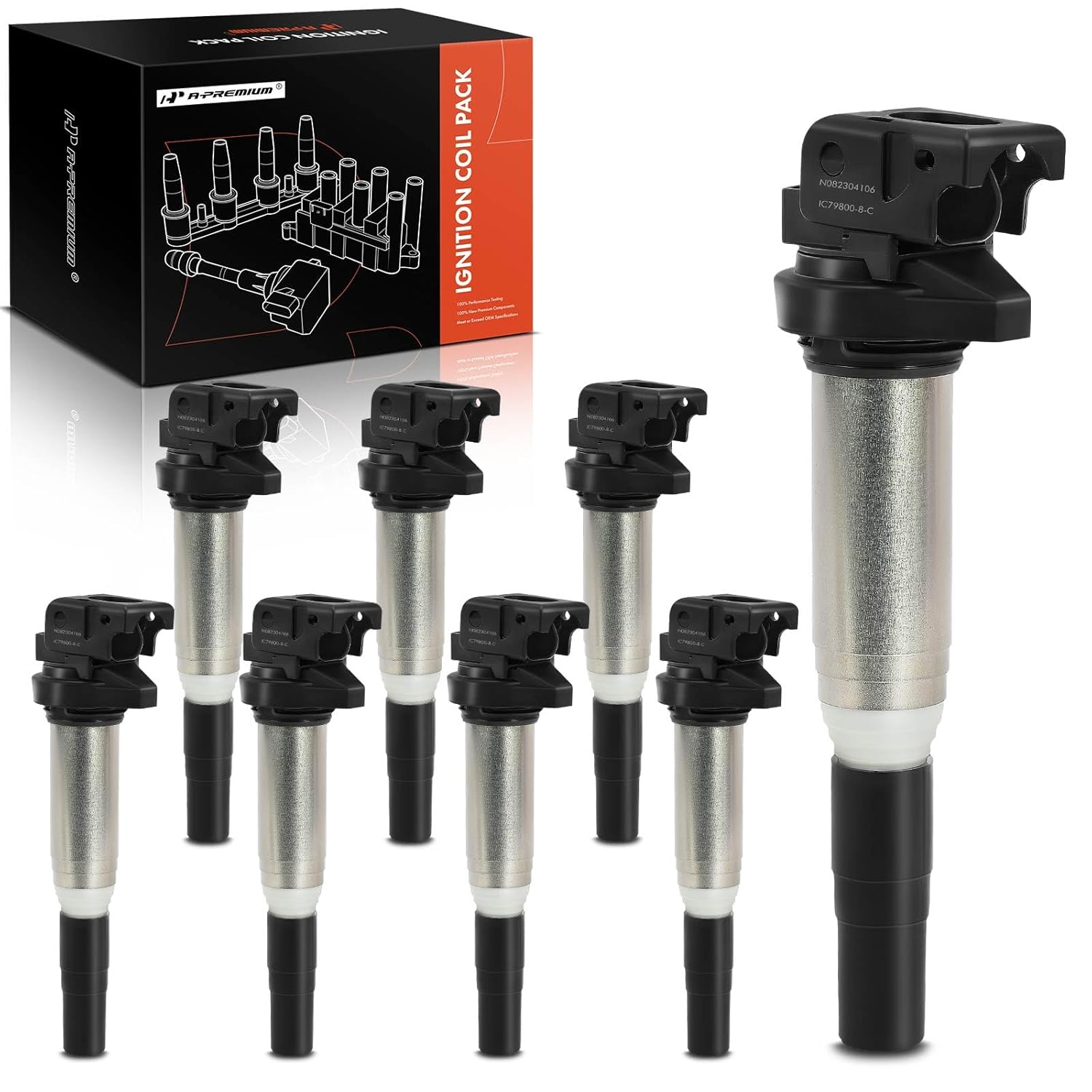 Bobina de Ignição A-Premium Compatível com BMW X5 2016-2018, 550i GT xDrive, 750i, 750i xDrive, X6, 650i, 650i Gran Coupe, 650i xDrive, Alpina B7, M5, M6, M6 Gran Coupe