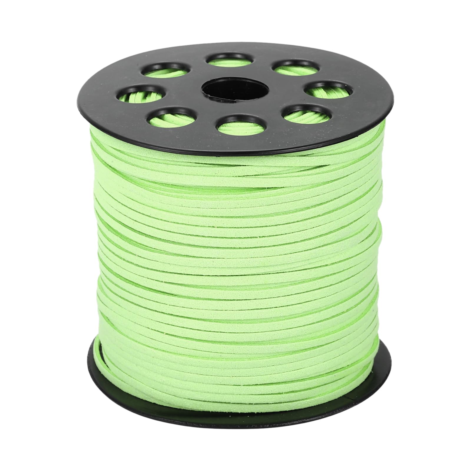sourcing map 98 Yards x 0.1"(2.6mm) Faux Leather Cord, Flat Suede Cord Leather Strip Braiding String Lace for Jewelry Making Bracelet Necklace Beading Making DIY Crafts, Mint Green
