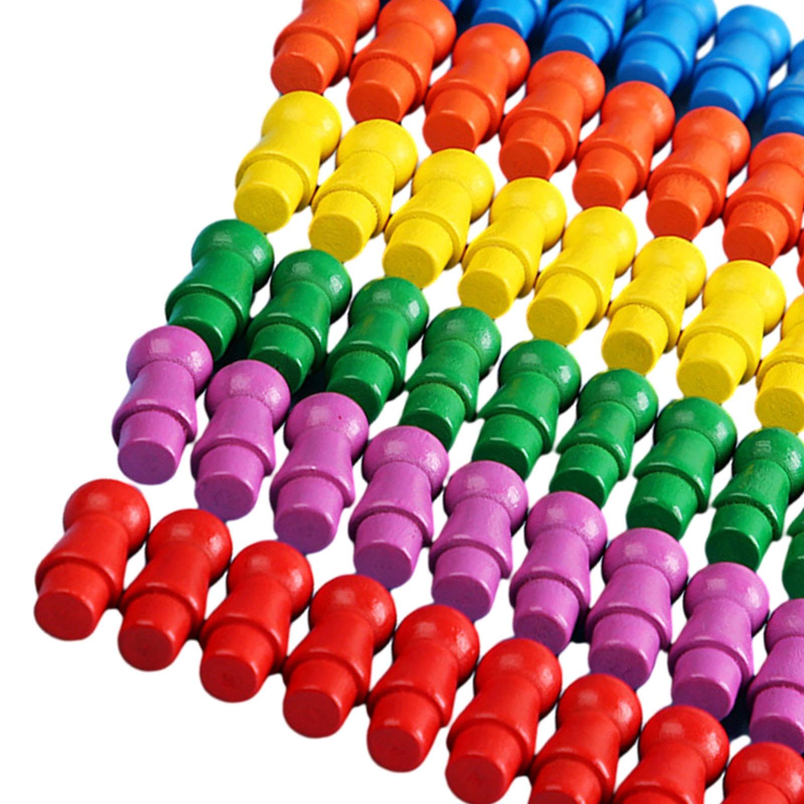 120 Pions En Bois Multicolores – Pour Dames Chinoises Et Jeux De Société – 2,7 Cm – Remplacement Ou Déco