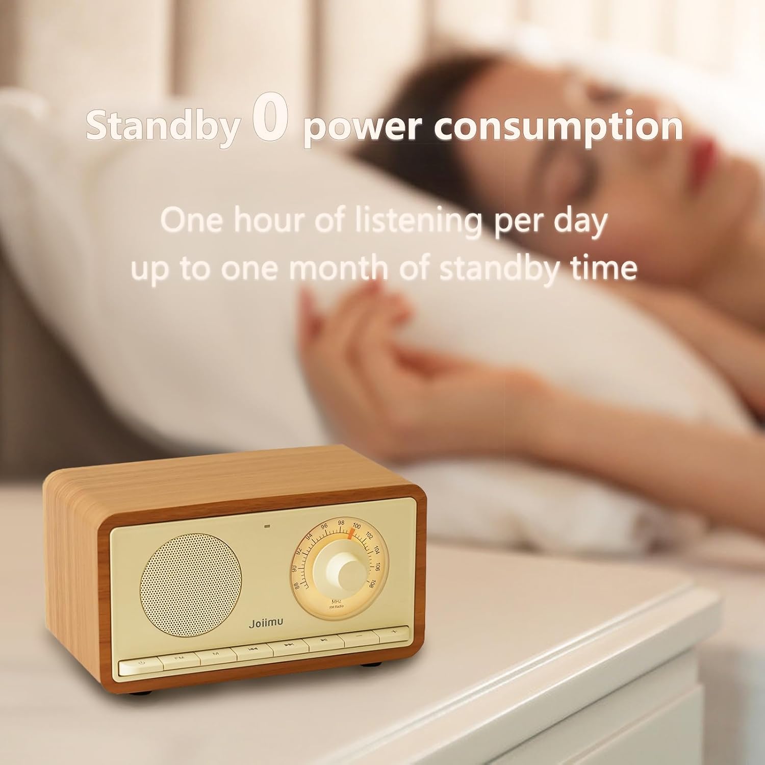 Wooden Vintage Radio Bluetooth Speaker Built-in Rechargeable Battery and FM Radio Antenna for Home Kitchen and Living Room - Image 9